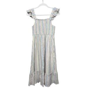 Francesca's Hello Franki Ruffle Smocked Bodice  Girls Midi Dress - Size Youth XL